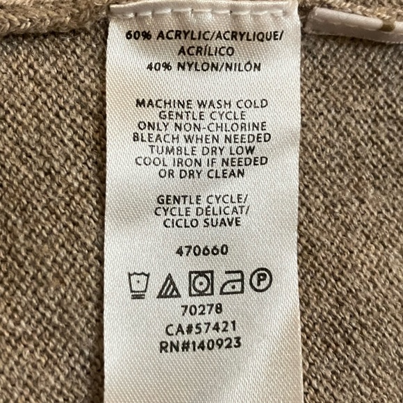 Loft Large Petite sand colored tunic cowl neck sweater excellent condition - Picture 4 of 5